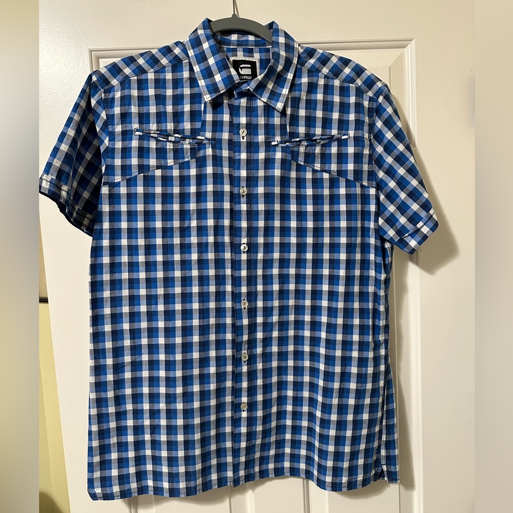 G-Star Raw designer button shirt L. Tagged as a large but fits like a medium.